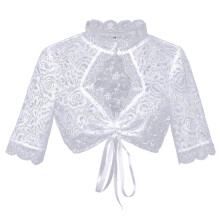 (L, Stijl 3) Dameskostuum voor het Beierse Oktoberfest: traditionele dirndl blouse, crop top voor het Beierse Oktoberfest, kostuum voor een bierfeest.