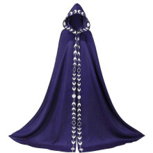 (Lange gedrukte F) Dames en heren Halloween cape cosplay kostuum verkleedfeest tovenaar heks mantel outfits verkleedjurk poncho cape cadeau - Leuk
