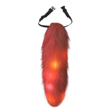 (Pink) Glow in the Dark Foxes Tail Adjustable Belt Fancy Dress Animal Tail Plush Cats Tail Halloween Party Costume Accessories Blue