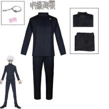 (XL, A1) Gojo Satoru Cosplay Uniform Jujutsu Kaisen Gojo Satoru Cosplay Costume High School Uniform Wig Suit Halloween Costumes for Men - JA