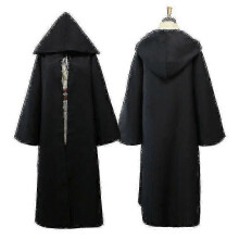 (XXL, negro) Disfraz de Obi-Wan Kenobi, Caballero Jedi de Star Wars para adulto, capa, traje, cosplay, Halloween vxz