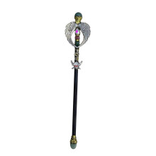(Green Aventurine Ang) Magical Wand for Children Crystal Fairies Wand Angel Costume Props Halloween Cosplay Wand Home Decorations