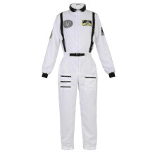 (XL, White for Women) Astronaut Costume Space Suit For Adult Cosplay Costumes Zipper Halloween Costume Couple Flight Jumps