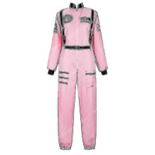 (S, Roze) Astronautenkostuum Ruimtepak voor volwassenen Cosplay Kostuums met Rits Halloween Kostuum Paar Vlucht Springen