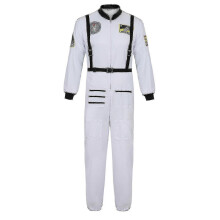 (XXL, Weiß für Männer) Astronautenkostüm, Raumanzug für Erwachsene, Cosplay-Kostüme, Reißverschluss, Halloween-Kostüm, Paar-Flugsprung