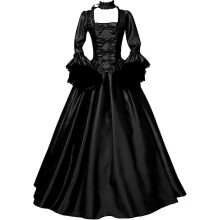 (X-Large, Z1-black) Halloween Renissance Dresses Women's Dress Plus Size Medieval Ball Gowns Halloween Costumes for Women Victorian Dress