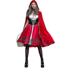 (S) Womens Adults Cosplay Little Red Riding Hood Costume Halloween Carnival Party Fancy Dress Tw