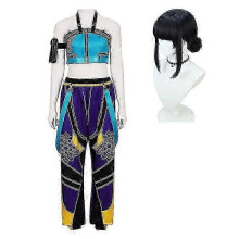 (L, Komplettes Set mit Perücke) K-Pop Zoey Cosplay-Set mit Perücke, Anime-Uniform, Halloween-Karnevals-Kostüm für Damen