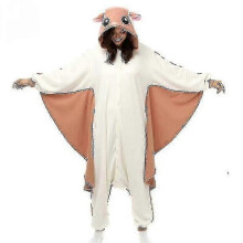 (L) Pigiama intero da adulto con scoiattolo volante, ideale per feste di Halloween, cosplay, costume da topo, tuta da notte.