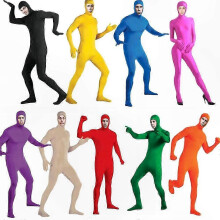 (XS, Arancia) Tuta integrale unisex in spandex per costumi di Halloween e Natale