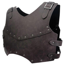 (brown) Medieval Chest Shield Medieval Chest Armor Costume, Medieval Chest Guard for Halloween Cosplay Party Stage Performances Black