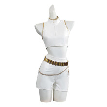 (XL, Rumi) K-Pop Demon Hunters Cosplay Kostuum Set Rumi Zoey Halloween Feest Verkleedkostuum voor Dames Wit A