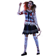 (L, 2829) Halloween-Zombie-Studentenkostüm, Vampir-Gothic-Horror-Outfit, blutiges Partykleid, Cosplay-Kostüm für Damen