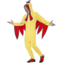 (S) Men\'s Chicken Costume, Yellow Poultry Halloween Jumpsuit