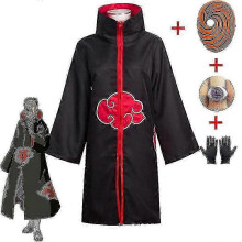 (L) Tobi Obito Cosplay Kostuum Akatsuki Lange Mouw Mantel Halloween Carnaval Grappig Cosplay Kostuum voor Volwassenen