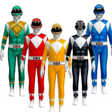 (140, Nero) Tuta Power Rangers Mighty Morphin per adulti e bambini, ideale per feste, Halloween e altri eventi - DSW