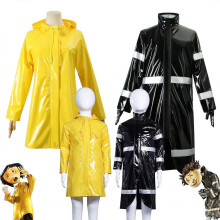 (XXL, amarillo) Disfraz completo de cosplay, impermeable amarillo, atuendo de anime para juegos de rol de Halloween para niños y adultos.