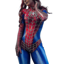 (XL) Dames Spiderman-bodysuit - Halloween cosplay kostuum stretch jumpsuit