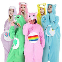 (SG, Azul) Pijama enterizo de oso de dibujos animados para adultos - Disfraz de cosplay para Halloween - Ropa de casa de felpa suave - 2025