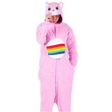 (S, Rosa) Bären-Einteiler-Pyjama für Erwachsene – Cosplay-Kostüm für Halloween – Weiche Fleece-Hauskleidung – 2025