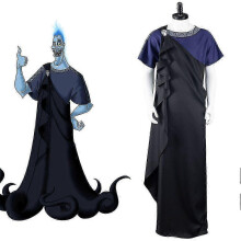 (L, Taglia maschile) Costume cosplay di Hercules, Megara e Ade, abito e mantello per adulti, uomo e donna, ideale per Halloween, Carnevale e feste.