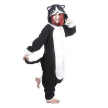 (X, Negro) Pijama enterizo Kigurumi unisex para hombre y mujer, disfraz de animal para Halloween - DSW