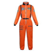 (L, Oranje voor vrouwen) Astronautenkostuum Ruimtepak voor volwassenen Cosplay Kostuums met Rits Halloween Kostuum Paar Vlucht Springen