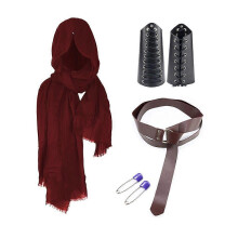 (CT010RD four piece s) Medieval Knight Cosplay Costume Set Renaissance Halloween Costumes Women Men