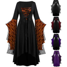 (Klein, Orange) APIVOE Halloween-Kostüme Damen 2024 Spitze Plus Size Renaissance Kleid Halloween Ballkleid für Erwachsene Korsett Gothic Kleidung