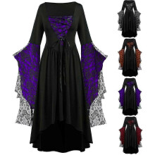 (Klein, Blau) APIVOE Halloween-Kostüme Damen 2024 Spitze Plus Size Renaissance Kleid Halloween Ballkleid für Erwachsene Korsett Gothic Kleidung