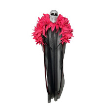 (rose color) Halloween Long Lace Skull Headband Decorative Headdress Ornament for Adults Women Teenager Girl Costume Burgundy