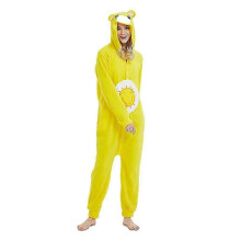 (XL, Gelb) Bären-Einteiler-Pyjama für Erwachsene – Cosplay-Kostüm für Halloween – Weiche Fleece-Hauskleidung – 2025