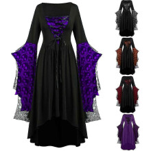 (Small, Dark Blue) APIVOE Halloween Costumes Woman 2024 Lace Plus Size Renaissance Dress Halloween Adult Ball Gown Dresses Corset Gothic Clothes