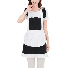 (Schwarz) Damenschürze mit Tasche, Halloween-Dienstmädchenschürze, Kostüm für Damen, Cosplay