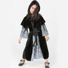 (METRO, Niño) Disfraz de Halloween de la Parca, túnica larga, esqueleto, vampiro, disfraz de terror para cosplay.
