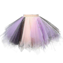 (XL, H) Regenbogenrock für Damen, bunter Tüllunterrock für Mädchen, Halloween-Ballett