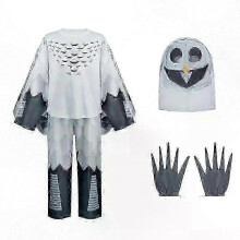 (160) Conjunto de disfraces de Halloween de ciervo y búho del bosque: top, pantalones, máscara y guantes con motivos de animales.