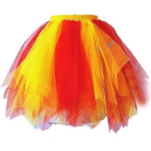 (XXL, K) Regenbogenrock für Damen, bunter Tüllunterrock für Mädchen, Halloween-Ballett