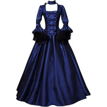 (3X-Large, Z1-blue) Halloween Renissance Dresses Women's Dress Plus Size Medieval Ball Gowns Halloween Costumes for Women Victorian Dress