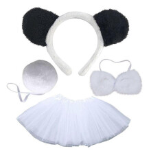 (Panda ears threepie) Panda Cosplay Costume for Kid Adult Halloween