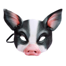 (Black) Halloween Pig Mask Animal Mask Realistic Cosplay Costume Mask for Halloween Costume Supplies