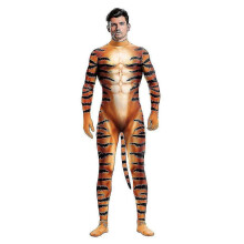 (M) Men's Tiger 3d Printed Jumpsuit Animal Cosplay Halloween Disguise Carnival Costume Whbyv