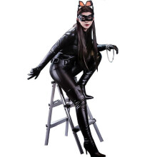 (XXL, set) Catwoman Cosplay Kostuum Jumpsuit Set (Haarpak) Halloween Cosplay Kostuum Sexy Street Style