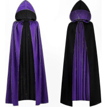 (90 cm, Morado negro) Elegante capa reversible para adultos y niños: perfecta para disfraces de vampiro, bruja, mago, Halloween, Navidad y Pascua.