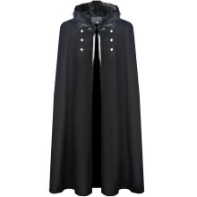 (M, B) Vanguard Mittelalterlicher König Krieger Kampfumhang Halloween Kostüm Kapuzenwollumhang Street Style