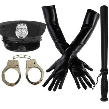 (PE306SET23C) Police Cop Costume Police Office Costume Halloween Cosplay Party Accessories