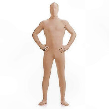 (SG, Marrón) Mono de cuerpo completo de spandex para adultos - Disfraz unisex para Halloween y eventos