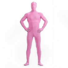 (S, Rosa) Mono de cuerpo completo de spandex para adultos - Disfraz unisex para Halloween y eventos