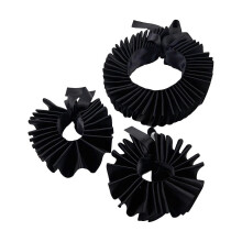(Black) Women Halloween Neck Ruff Collar Renaissance Ruffled Wrist Cuff Set Steampunk Victorian Clown Choker Costume Accessories Black