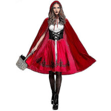 (L) Women's Little Red Riding Hood Costume Halloween Fantasy Hen Party Cosplay Costume
